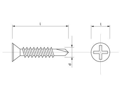 Šroub do plechu samovrtný se zápustnou hlavou – 4,2 × 19 mm ZB