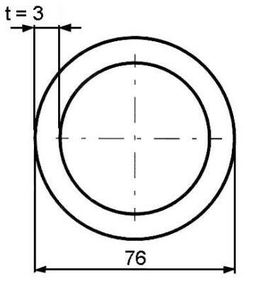 Trubka konstrukční 76 x 3 mm