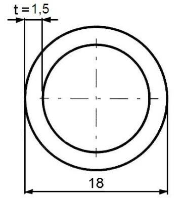 Trubka konstrukční 18 x 1,5 mm